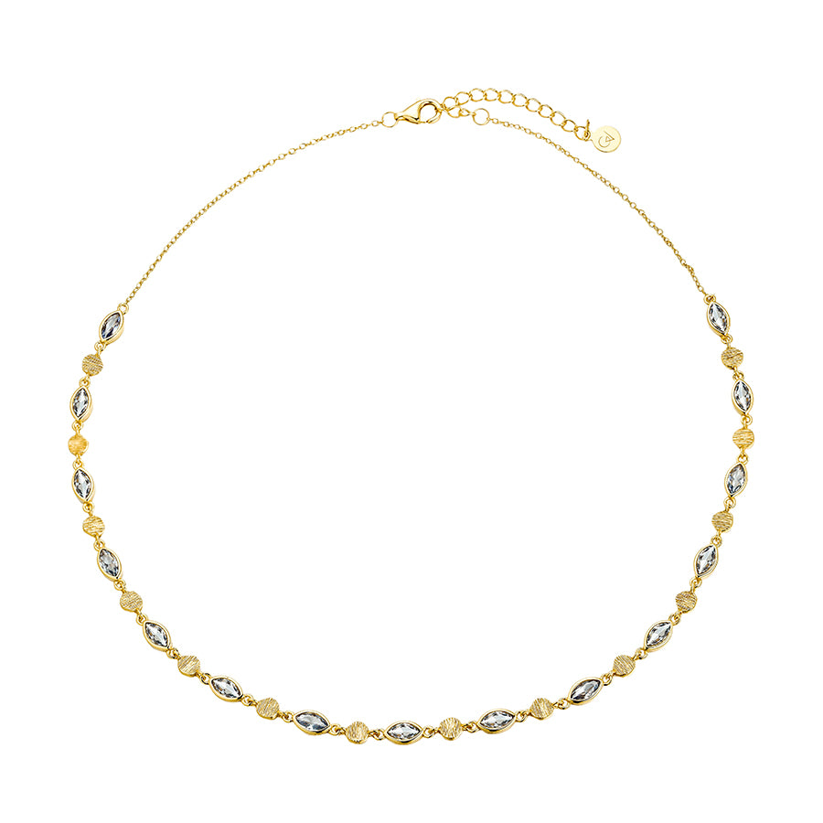 Evie Gemstone Choker Necklace - Aquamarine