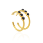 Black Onyx Hoop Earrings - Grove & Vae