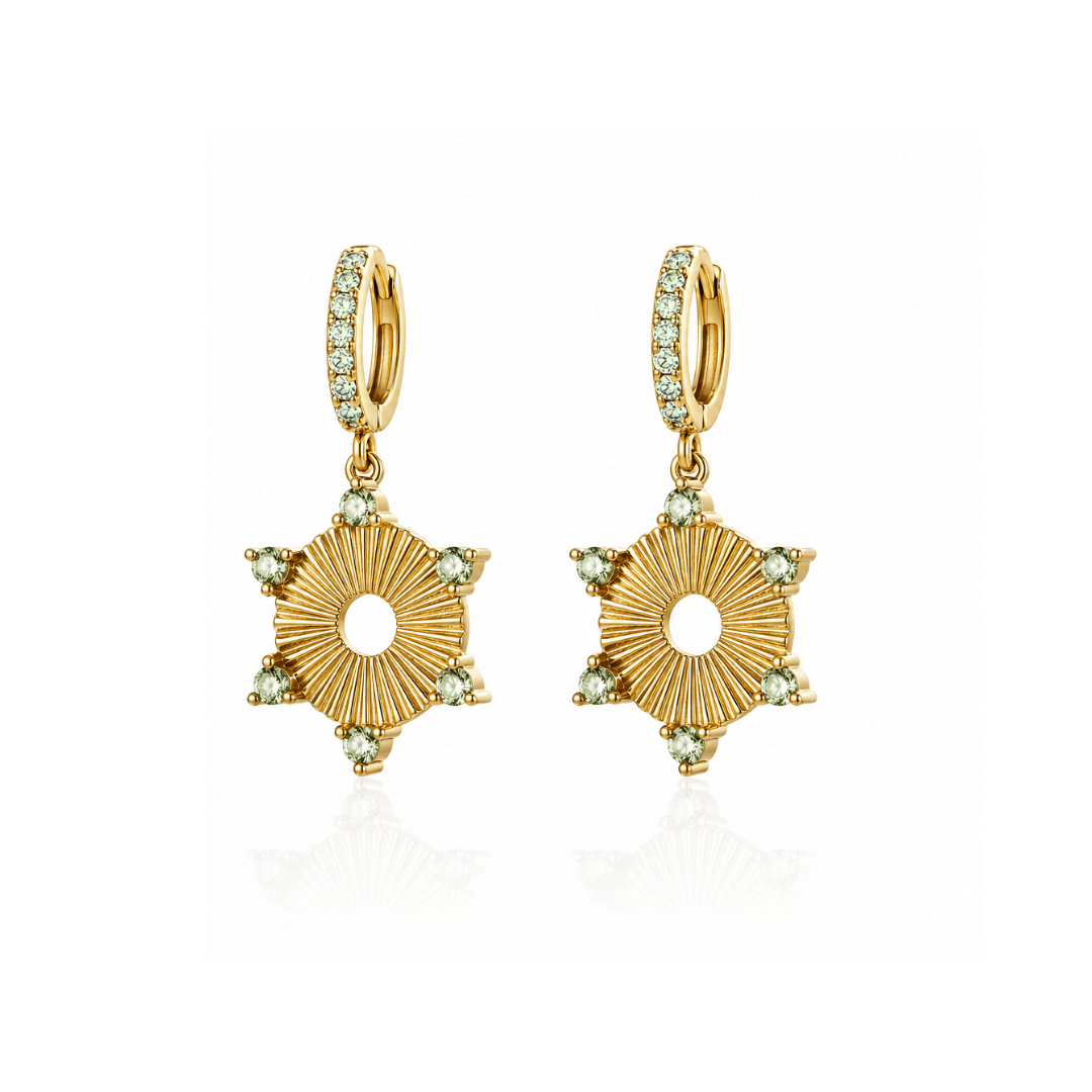 Circle Fan Huggie Hoop Earrings - Grove & Vae