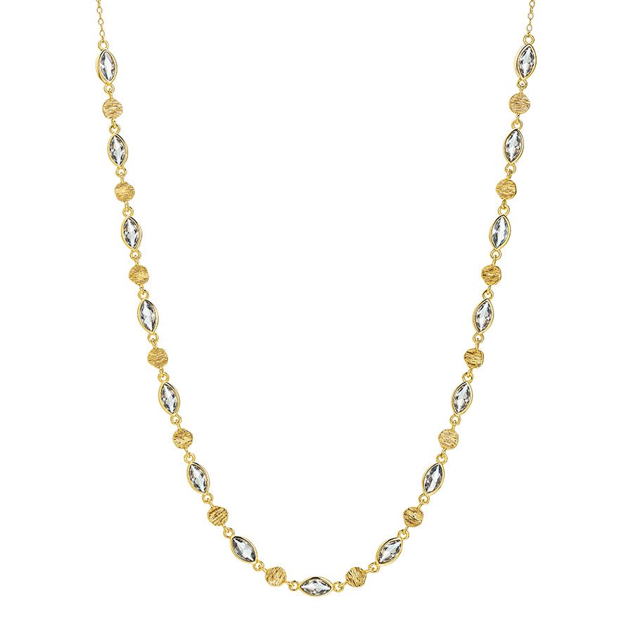 Evie Gemstone Choker Necklace - Aquamarine - Grove & Vae