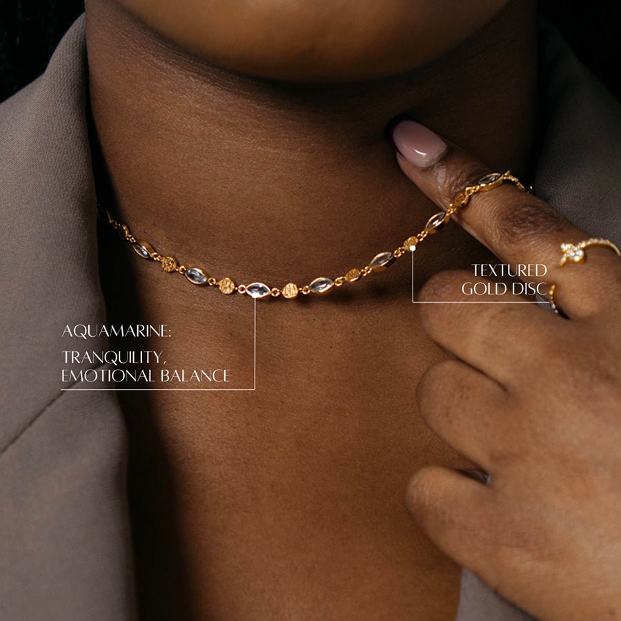 Evie Gemstone Choker Necklace - Multi Gemstone - Grove & Vae