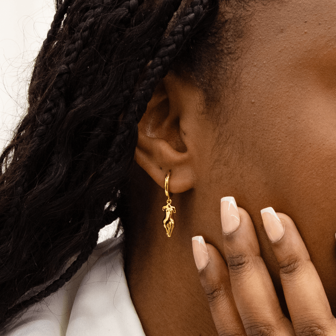 Female Figure Huggie Hoop Earrings - Grove & Vae