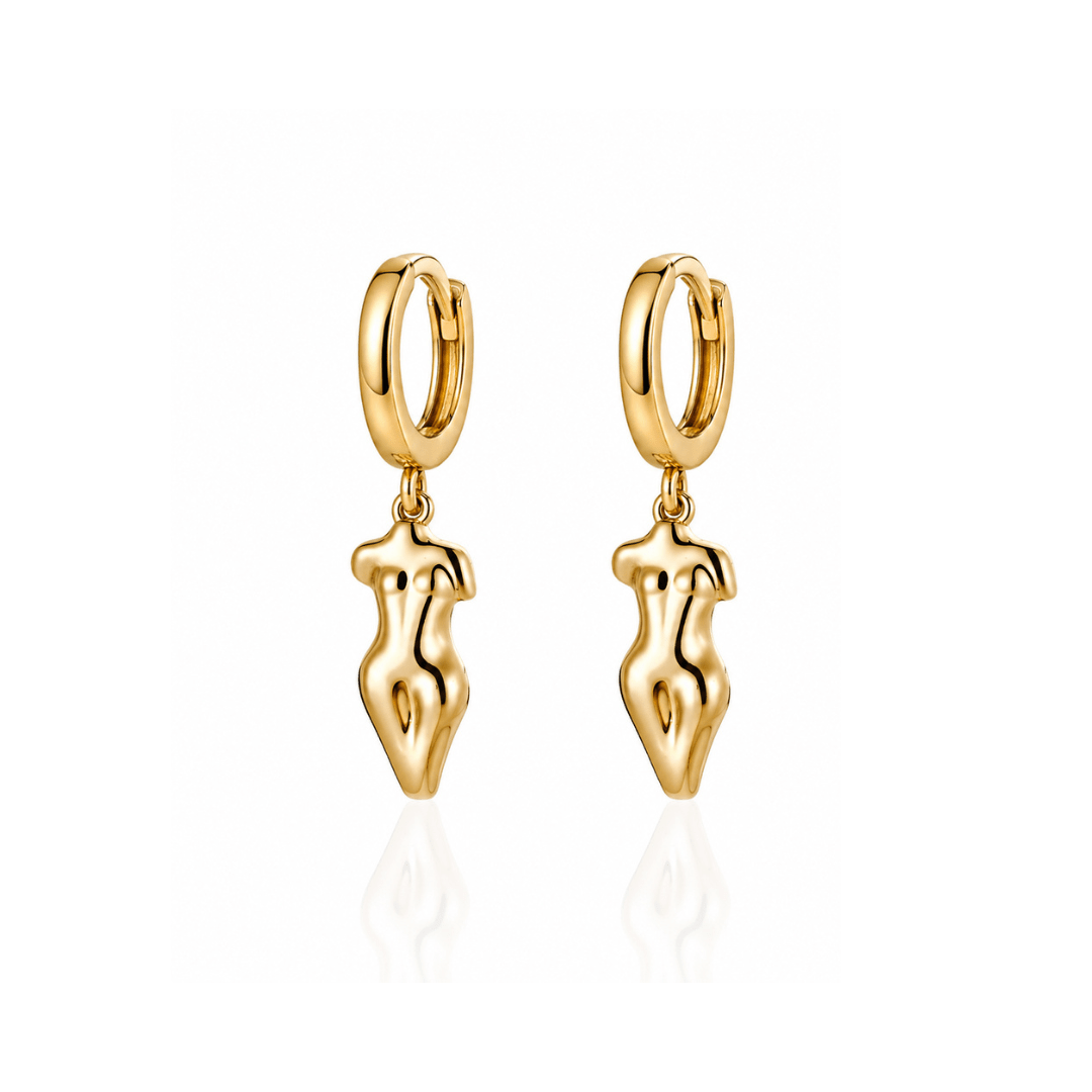 Female Figure Huggie Hoop Earrings - Grove & Vae
