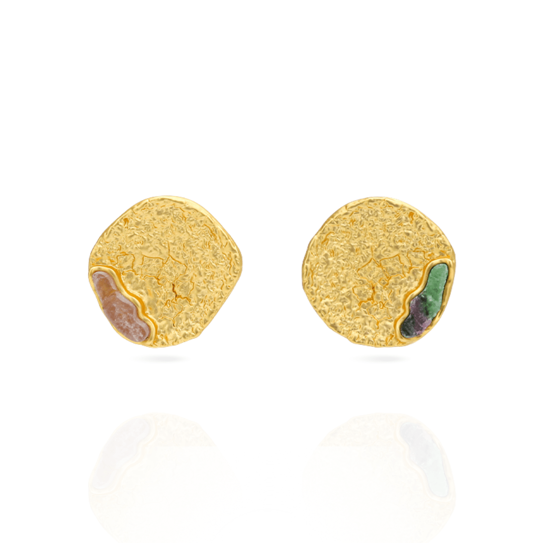 Terre Textured Gold Earrings - Grove & Vae