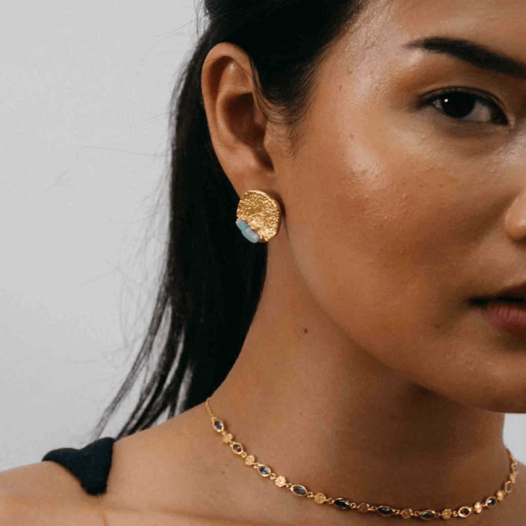 Terre Textured Gold Earrings - Grove & Vae