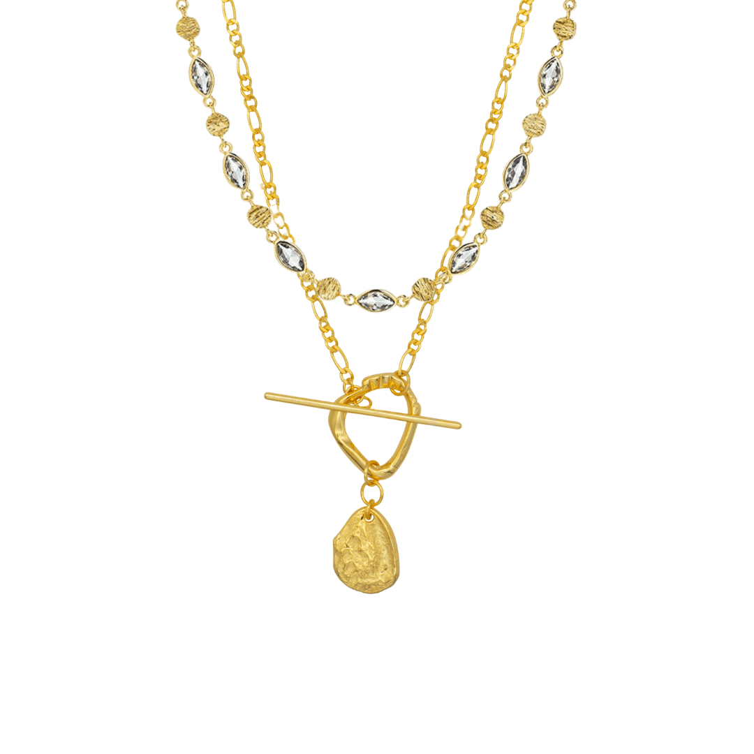 Verona Figaro T - Bar & Gemstone Necklace Set - Grove & Vae