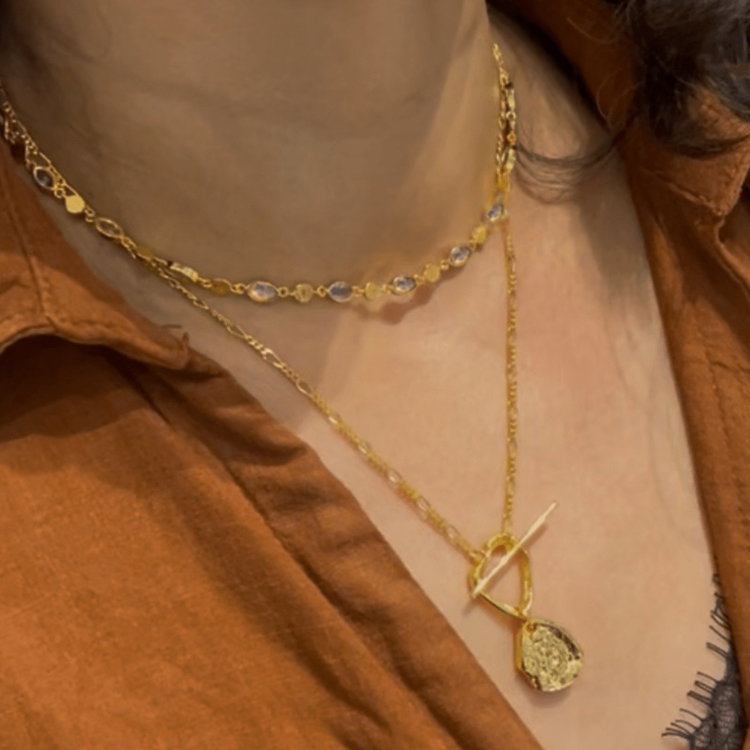 Verona Figaro T - Bar & Gemstone Necklace Set - Grove & Vae