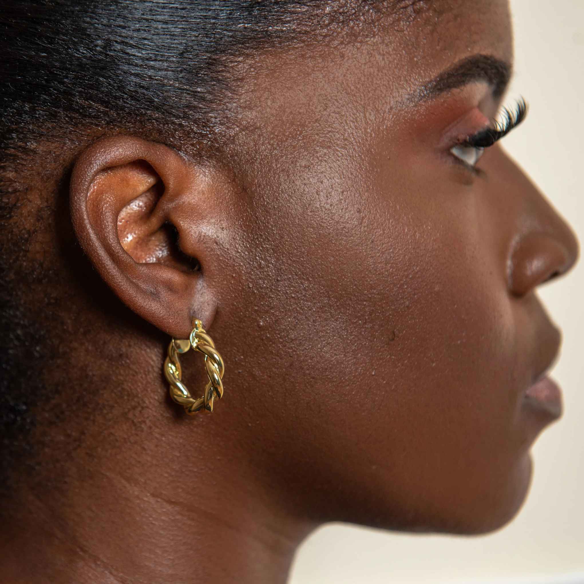 Gold Chunky Twist Hoop Earrings