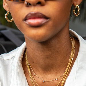 Gold Chunky Twist Hoop Earrings