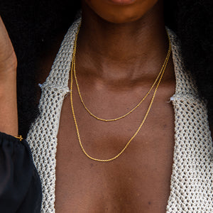 Gold Bead Chain Necklace