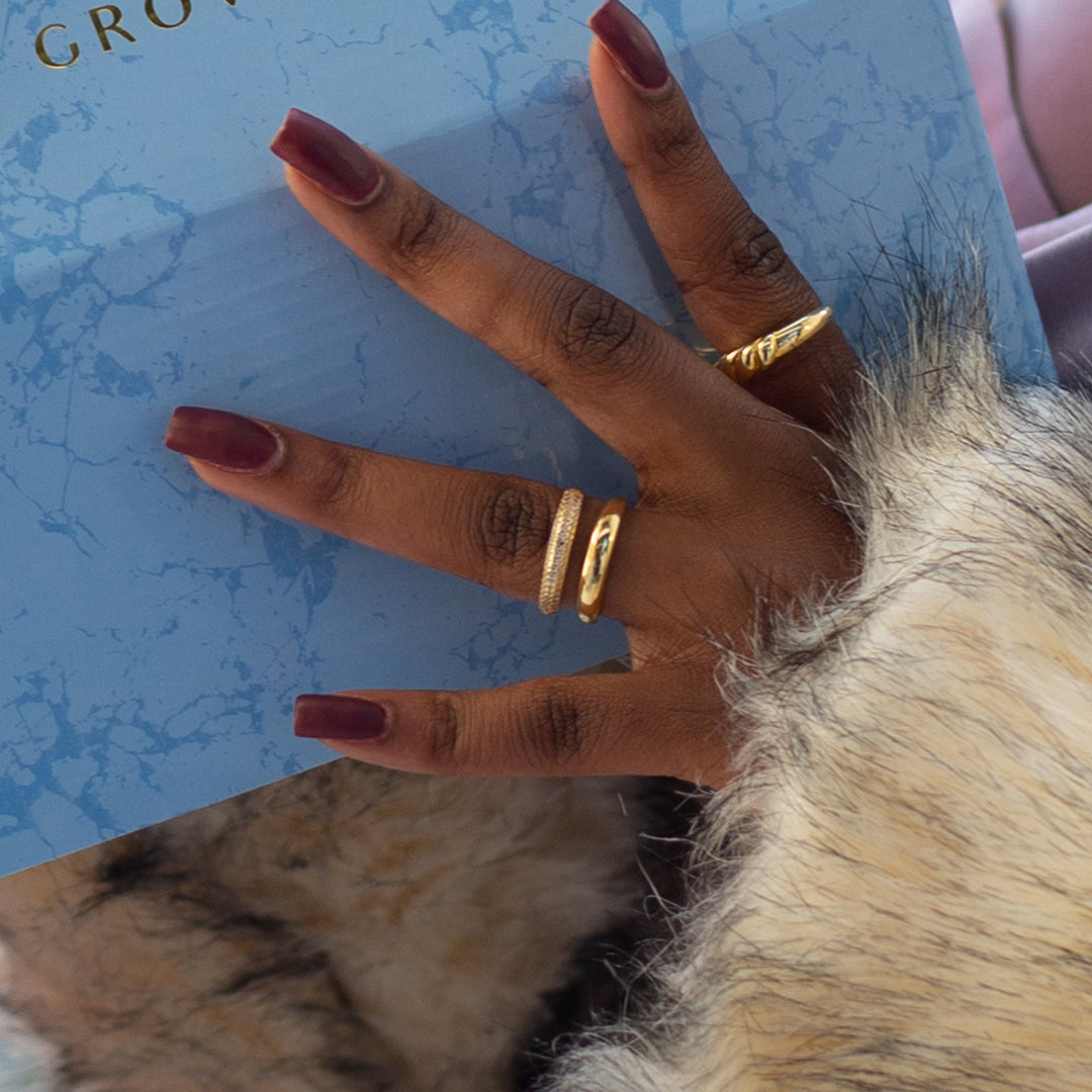 Half Pave Double Ring