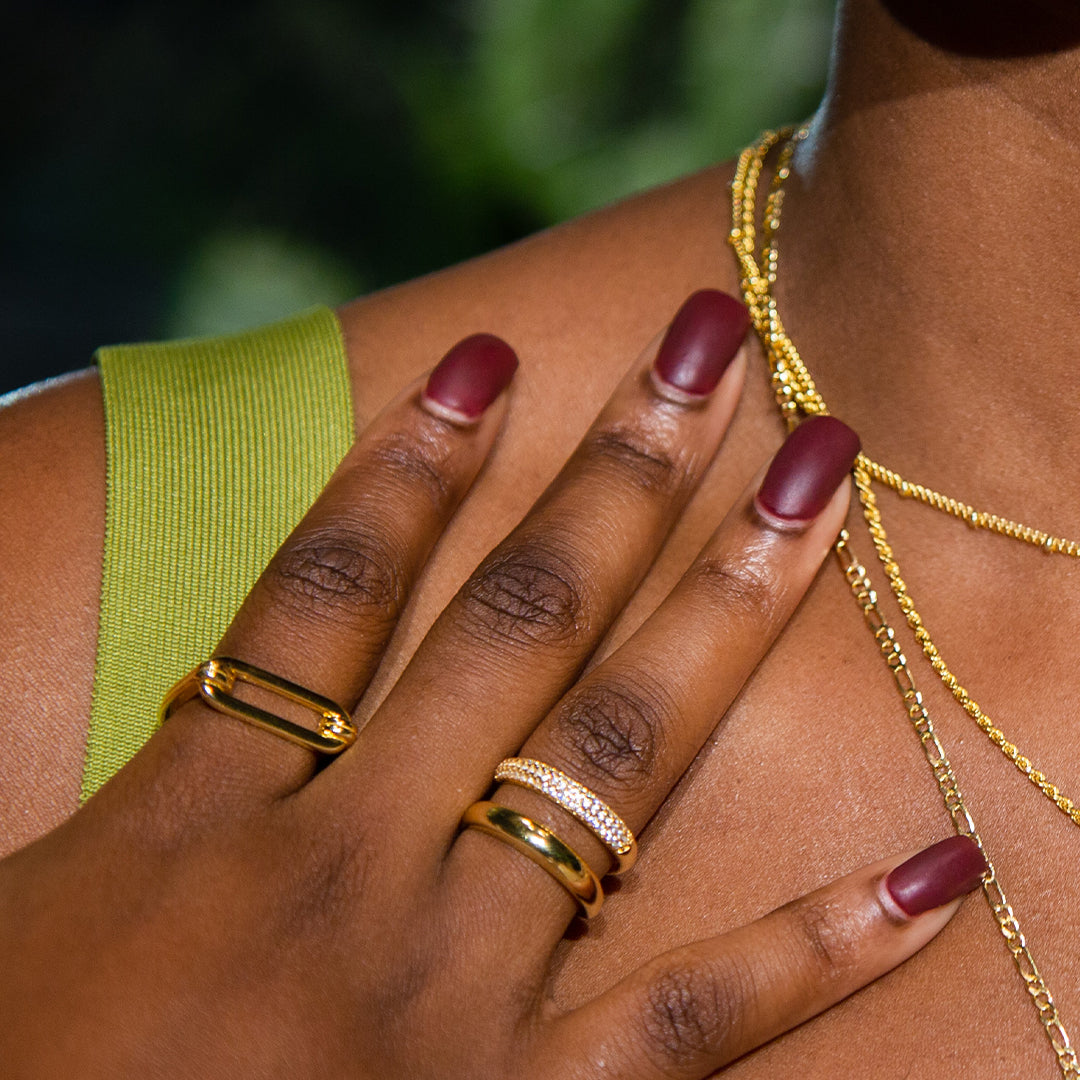 Half Pave Double Ring