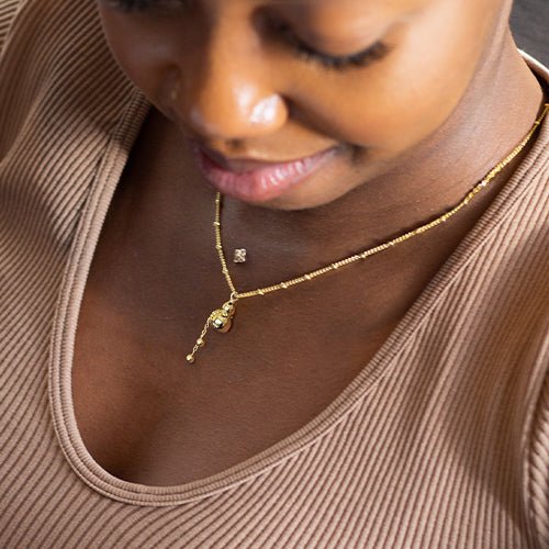 Honeypot Gold Bead Necklace - Grove & Vae