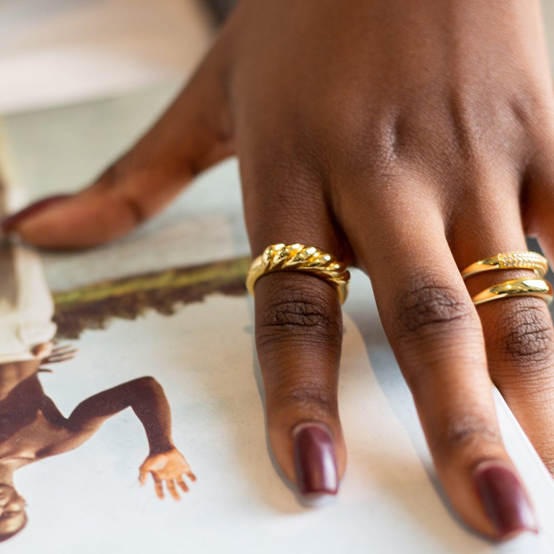 Luna Gold Rope Ring - Grove & Vae