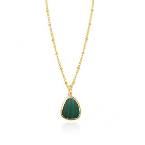 Maia Gold Malachite Necklace - Grove & Vae