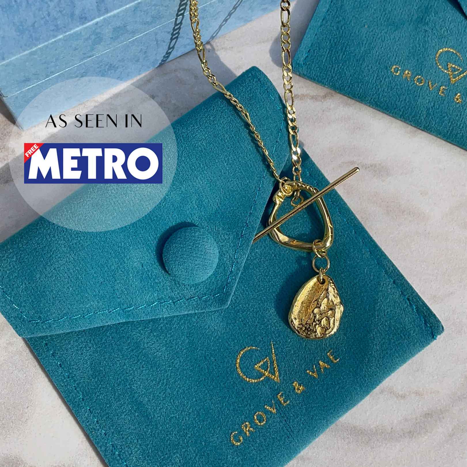 Verona Gold Figaro T - Bar Necklace - Grove & Vae